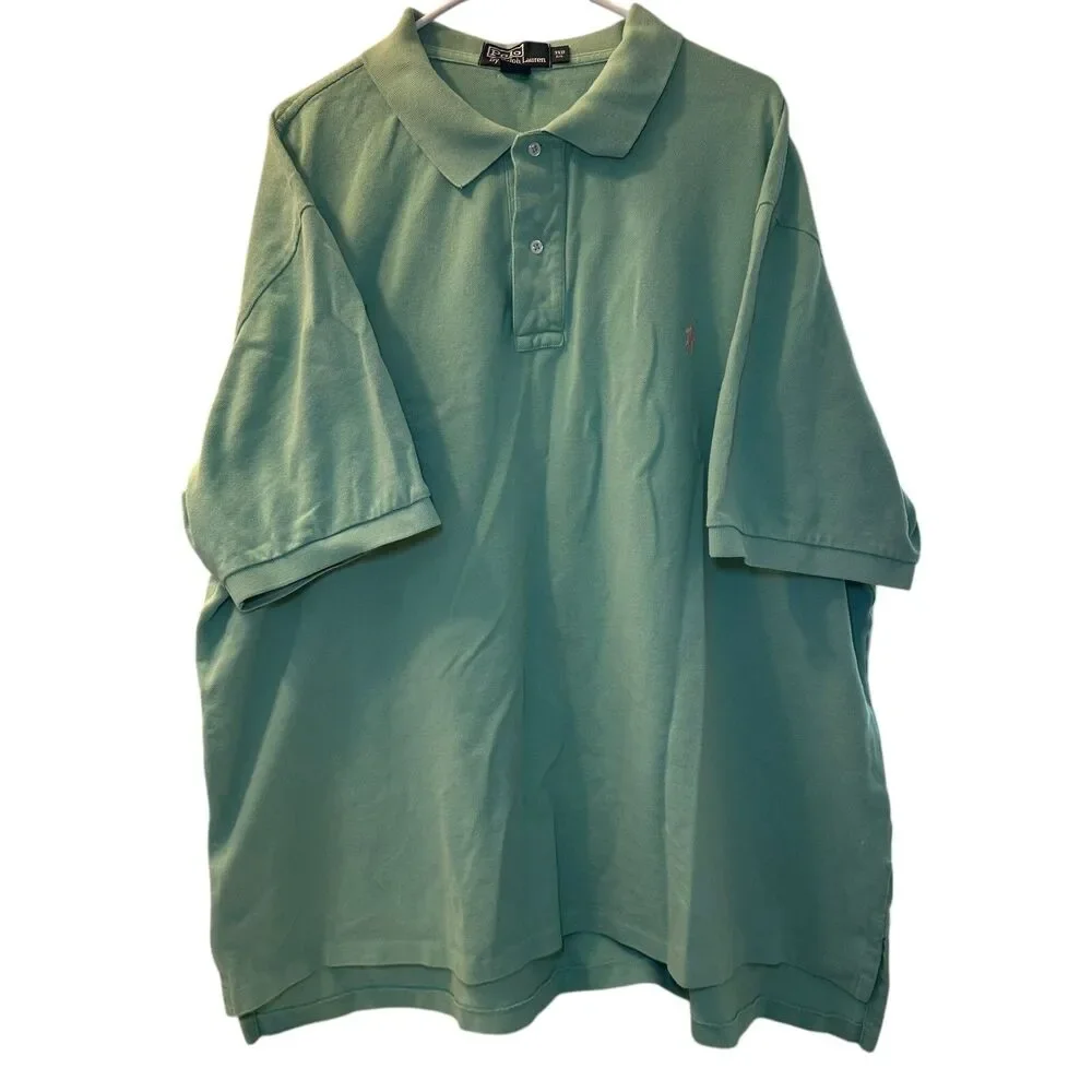 Polo by Ralph Lauren Classic Polo Shirt Men Size 3XB Green/Pink Preppy Normcore